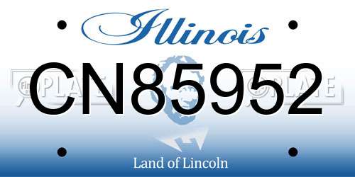 CN85952 Illinois License Plate