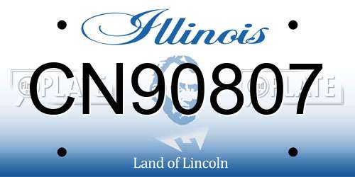 CN90807 Illinois License Plate
