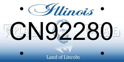 CN92280 Illinois License Plate