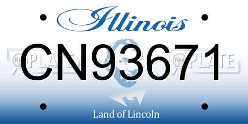 CN93671 Illinois License Plate