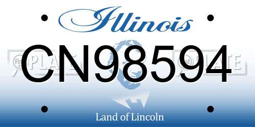 CN98594 Illinois License Plate