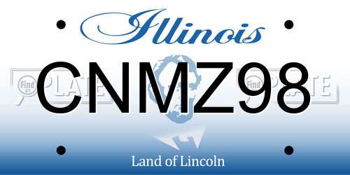 CNMZ98 Illinois License Plate