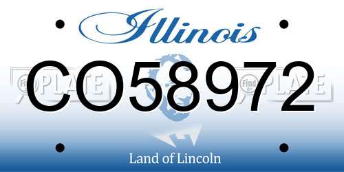 CO58972 Illinois License Plate