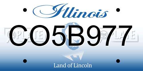 CO5B977 Illinois License Plate