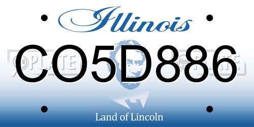 CO5D886 Illinois License Plate