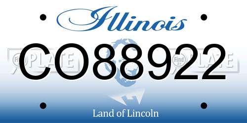CO88922 Illinois License Plate
