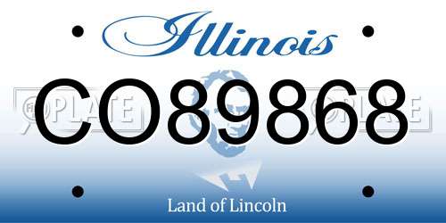 CO89868 Illinois License Plate