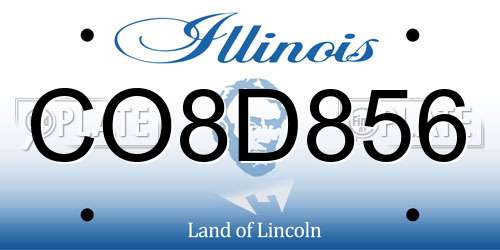 CO8D856 Illinois License Plate