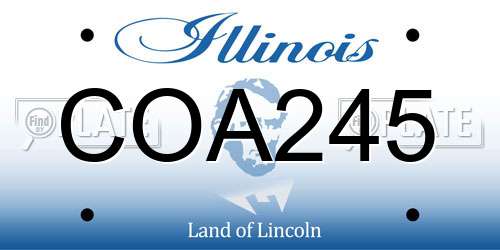 COA245 Illinois License Plate