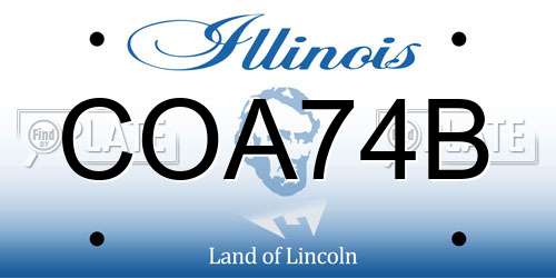 COA74B Illinois License Plate