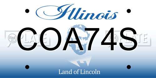COA74S Illinois License Plate