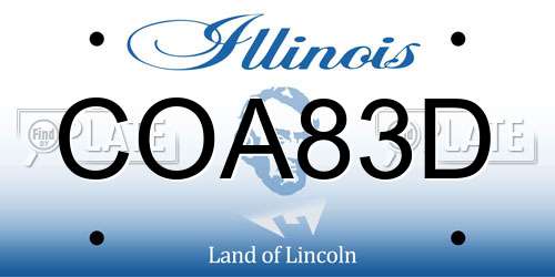 COA83D Illinois License Plate
