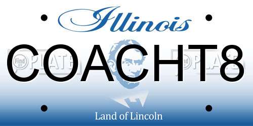 COACHT8 Illinois License Plate