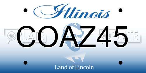 COAZ45 Illinois License Plate
