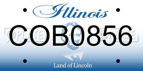COB0856 Illinois License Plate