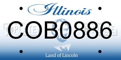 COB0886 Illinois License Plate