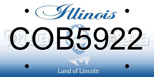 COB5922 Illinois License Plate
