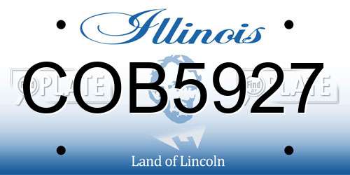 COB5927 Illinois License Plate