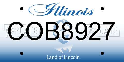 COB8927 Illinois License Plate