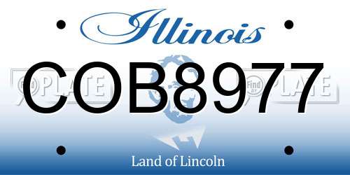 COB8977 Illinois License Plate