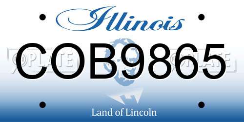 COB9865 Illinois License Plate