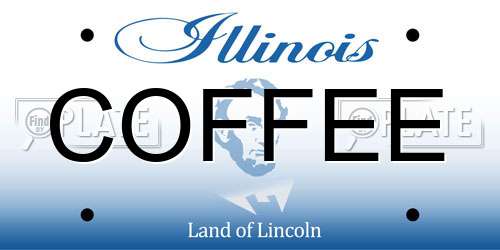 COFFEE Illinois License Plate