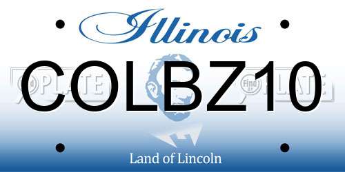 COLBZ10 Illinois License Plate