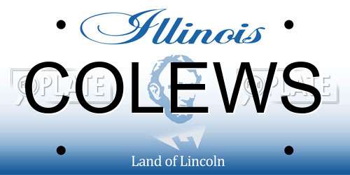 COLEWS Illinois License Plate