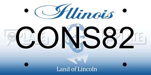 CONS82 Illinois License Plate