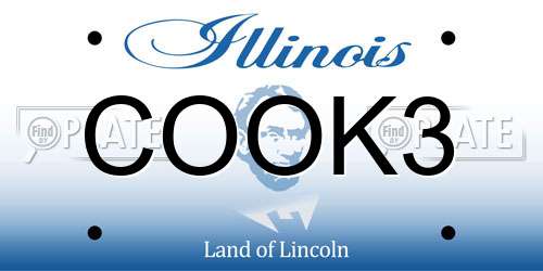 COOK3 Illinois License Plate