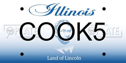 COOK5 Illinois License Plate