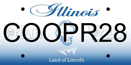 COOPR28 Illinois License Plate