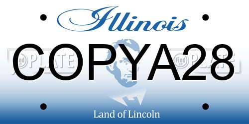 COPYA28 Illinois License Plate