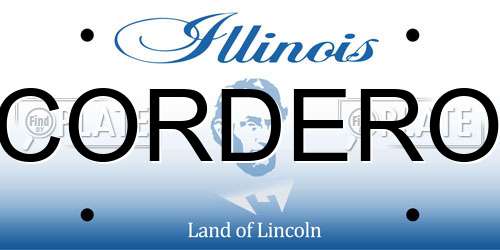 CORDERO Illinois License Plate