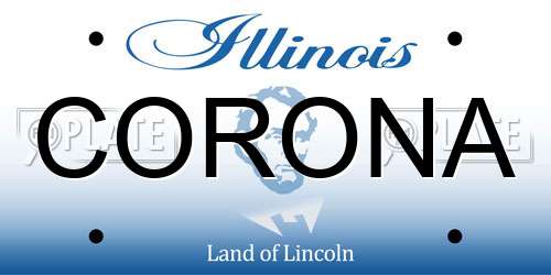 CORONA Illinois License Plate