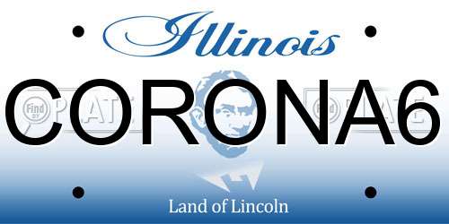CORONA6 Illinois License Plate