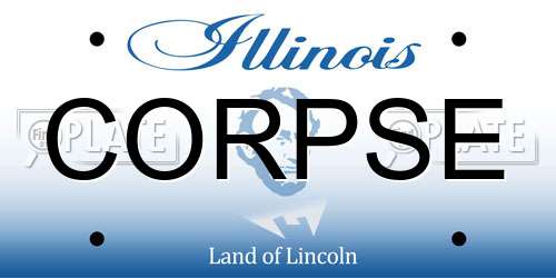CORPSE Illinois License Plate