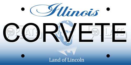 CORVETE Illinois License Plate