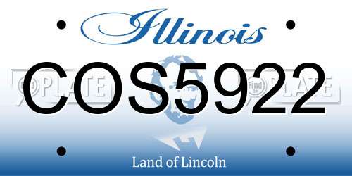 COS5922 Illinois License Plate