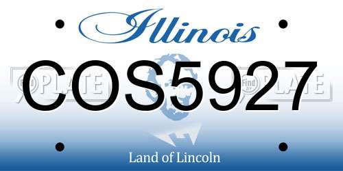 COS5927 Illinois License Plate