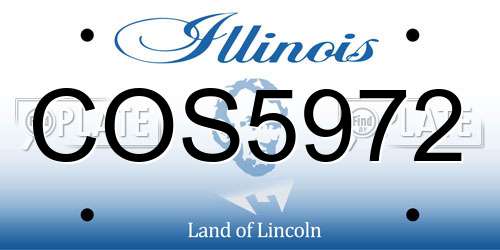 COS5972 Illinois License Plate