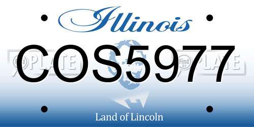 COS5977 Illinois License Plate
