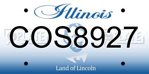 COS8927 Illinois License Plate