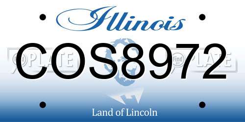 COS8972 Illinois License Plate