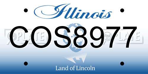 COS8977 Illinois License Plate