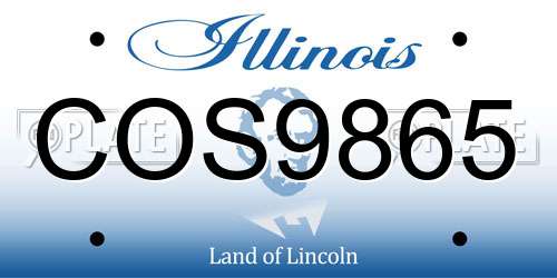 COS9865 Illinois License Plate