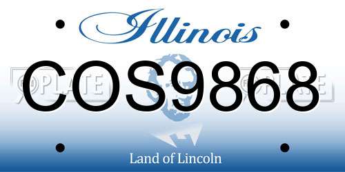 COS9868 Illinois License Plate