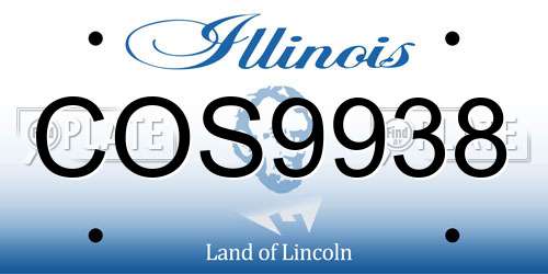 COS9938 Illinois License Plate