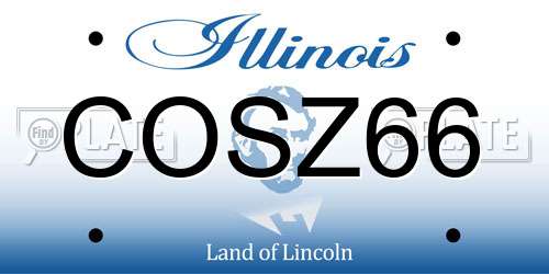 COSZ66 Illinois License Plate