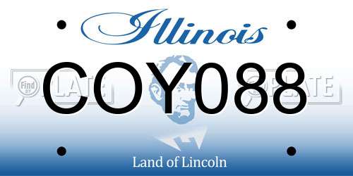 COY088 Illinois License Plate